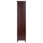 Étagère de rangement 5 pièces avec 4 paniers tressés pliables - 56 - Brun noyer