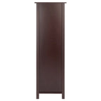 Étagère de rangement 5 pièces avec 4 paniers tressés pliables - 56 - Brun noyer