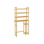 Étagère de rangement à 4 niveaux pour toilettes, gain de place, avec étagères réglables et structure en osier - 32,7 cm (L) x 10,2 cm (l) x 72,8 cm (H)