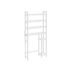 4-Tier Space-Saving Over Toilet Storage Shelf with Adjustable Shelves and Wicker Frame - 32.7L x 10.2W x 72.8H