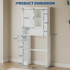 Armoire de rangement à suspendre au-dessus des toilettes, organisateur de salle de bain à double porte avec étagères réglables et porte-papier toilette
