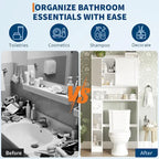 Armoire de rangement à suspendre au-dessus des toilettes, organisateur de salle de bain à double porte avec étagères réglables et porte-papier toilette