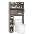 Armoire de rangement Gymax à installer au-dessus des toilettes avec porte coulissante de style grange, réglable