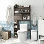 Armoire de rangement Gymax à installer au-dessus des toilettes avec porte coulissante de style grange, réglable