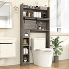 Armoire de rangement Gymax à installer au-dessus des toilettes avec porte coulissante de style grange, réglable