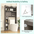 Armoire de rangement Gymax à installer au-dessus des toilettes avec porte coulissante de style grange, réglable