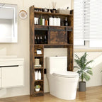 Armoire de rangement Gymax à installer au-dessus des toilettes avec porte coulissante de style grange, réglable