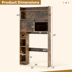 Armoire de rangement Gymax à installer au-dessus des toilettes avec porte coulissante de style grange, réglable