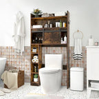 Armoire de rangement Gymax à installer au-dessus des toilettes avec porte coulissante de style grange, réglable