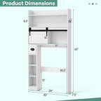 Armoire de rangement Gymax à installer au-dessus des toilettes avec porte coulissante de style grange, réglable