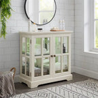 Vitrine vitrine LED en verre pour objets anciens avec portes à treillis