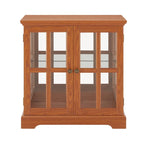 Vitrine vitrine LED en verre pour objets anciens avec portes à treillis