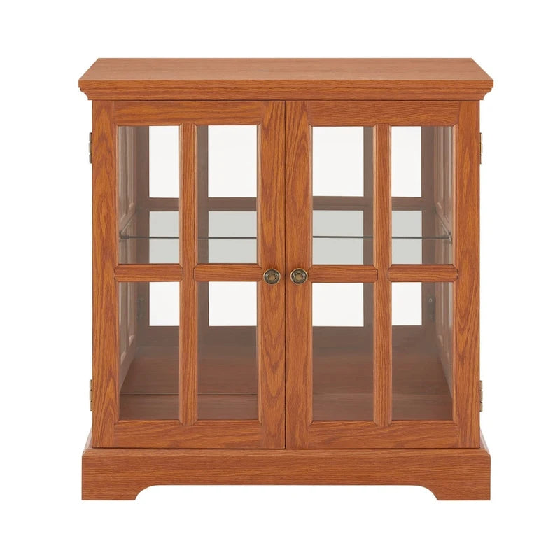 Vitrine vitrine LED en verre pour objets anciens avec portes à treillis
