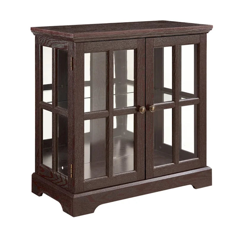 Vitrine vitrine LED en verre pour objets anciens avec portes à treillis