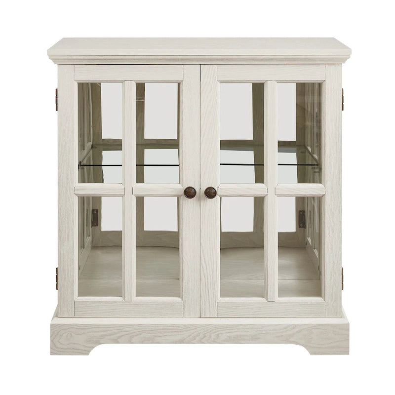 Vitrine vitrine LED en verre pour objets anciens avec portes à treillis