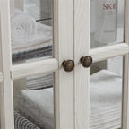 Vitrine vitrine LED en verre pour objets anciens avec portes à treillis