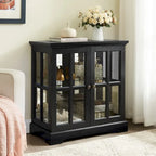 Vitrine vitrine LED en verre pour objets anciens avec portes à treillis