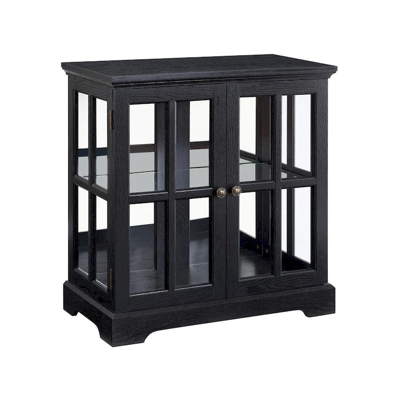 Vitrine vitrine LED en verre pour objets anciens avec portes à treillis