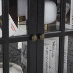 Vitrine vitrine LED en verre pour objets anciens avec portes à treillis