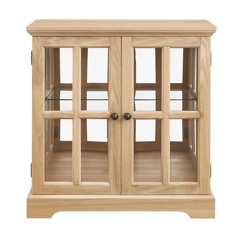 Vitrine vitrine LED en verre pour objets anciens avec portes à treillis