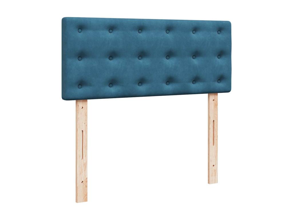 Cadre de lit ottoman avec matelas bleu fonc¨¦ 120x190 cm velours