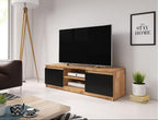 Meuble TV - 120 cm - ch¨ºne Vertchez/graphite noir - avec LED - Vertchez