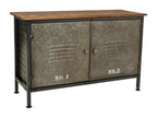 Buffet en métal et bois avec 2 portes 90,5x32,5x58h cm