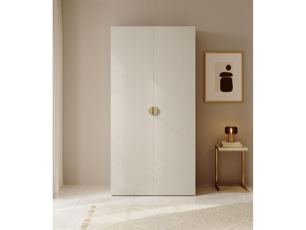 Armoire 2 portes avec tringle et tiroirs - 100 cm - gr¨¨ge - Vertchez