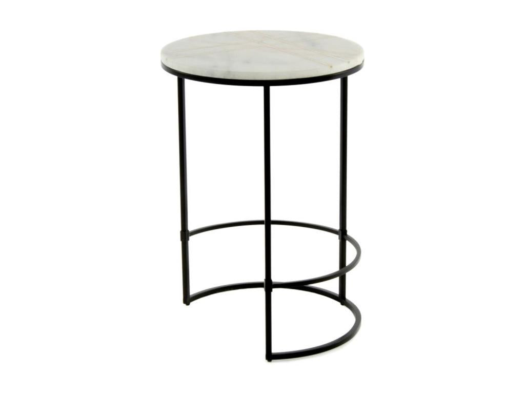 Table d'Appoint en Marbre Vertchez 64cm Blanc