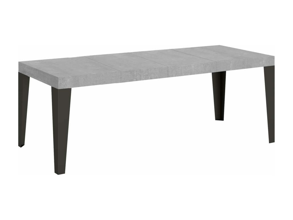 Table extensible 90x160/264 cm Flame Premium Gris B¨¦ton cadre Anthracite