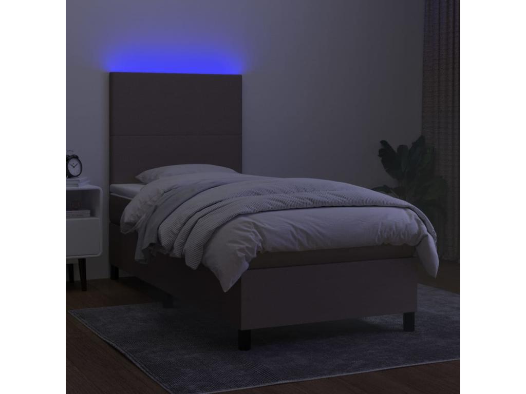 Sommier ¨¤ Vertchez de lit et matelas et LED Vertchez 100x200cm Tissu