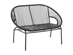 Banc de jardin en fils de résine tress¨¦s - Noir - Vertchez III de Vertchez