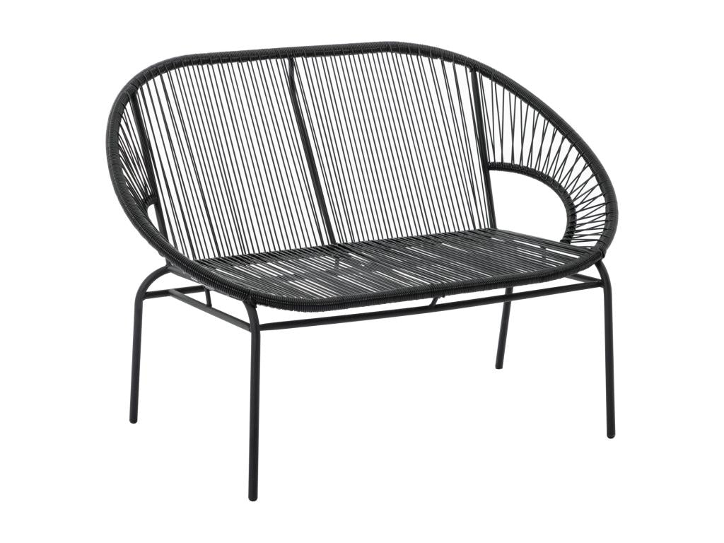 Banc de jardin en fils de résine tress¨¦s - Noir - Vertchez III de Vertchez