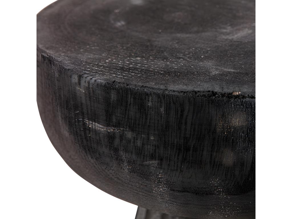 Vertchez - Tabouret en bois 28cm - Noir