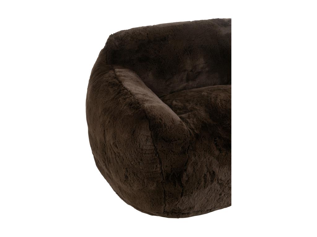 Banquette design Vertchez 152cm - Luxe et douceur avec effet peluche-Couleur Marron Fonc¨¦