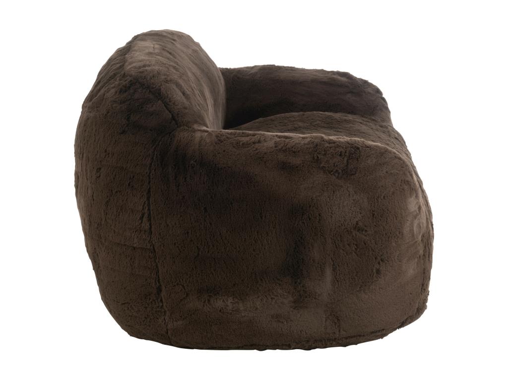 Banquette design Vertchez 152cm - Luxe et douceur avec effet peluche-Couleur Marron Fonc¨¦