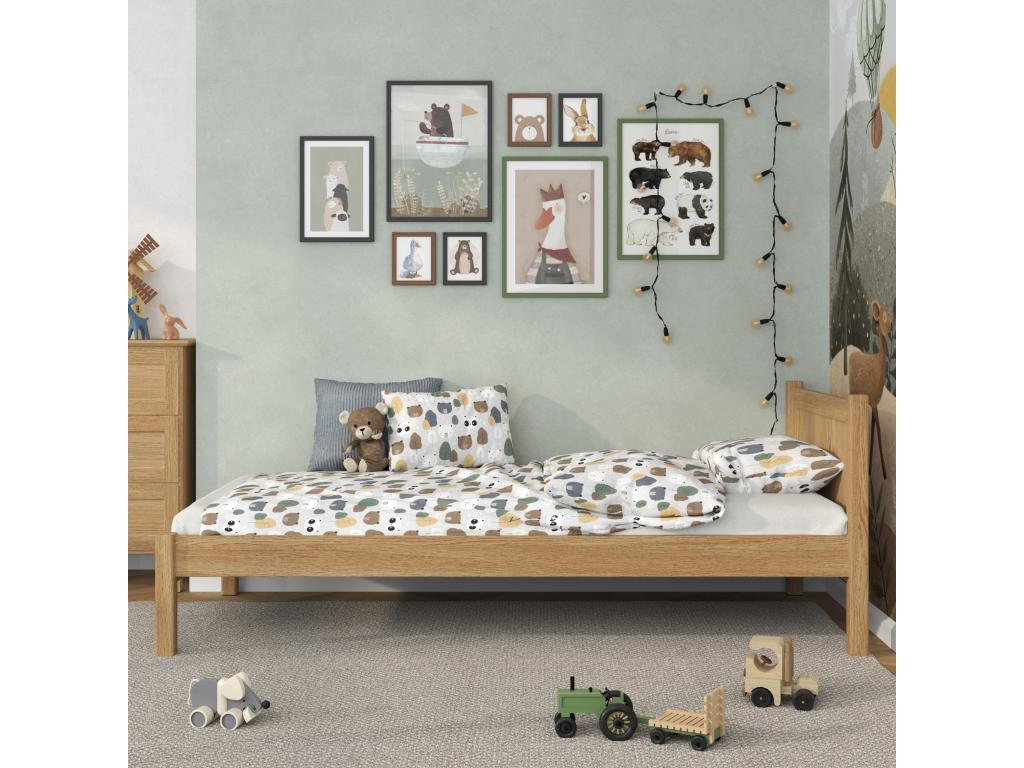 Lit simple en ch¨ºne N02 Ch¨ºne Naturel 90x190