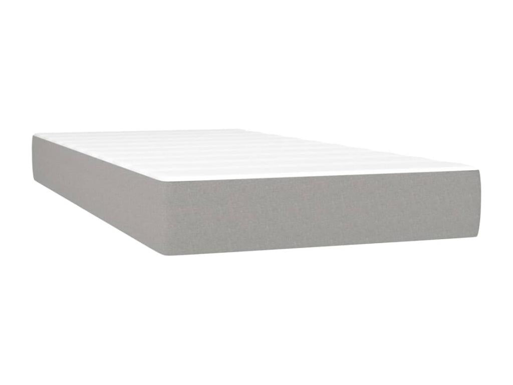 Lit ¨¤ sommier tapissier et matelas Gris clair 90x190 cm Tissu