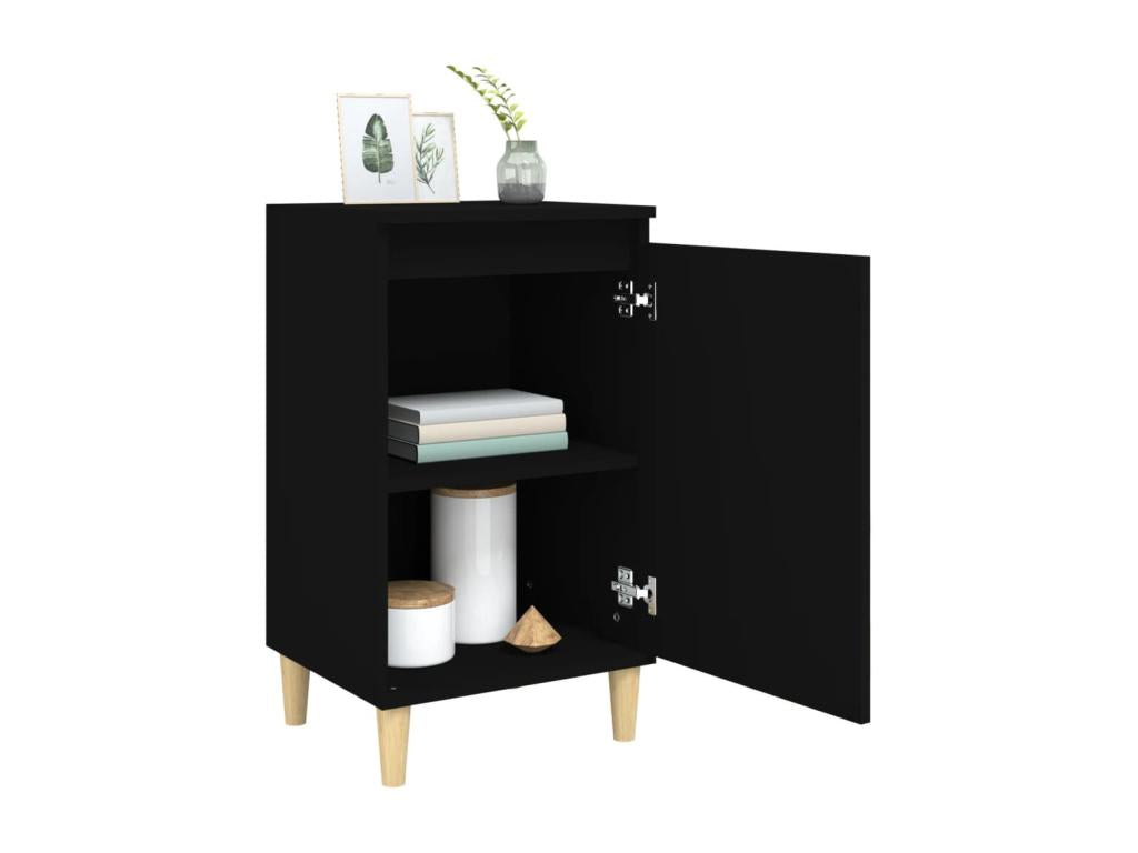 Tables de chevet 2 pièces noir 40x35x70 cm bois d'ing¨¦nierie