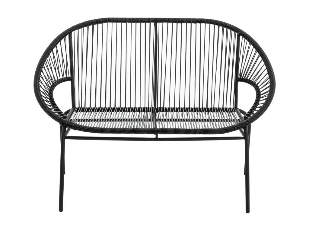 Banc de jardin en fils de résine tress¨¦s - Noir - Vertchez III de Vertchez