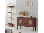 Buffet en bois et rotin marron 106x40x78h