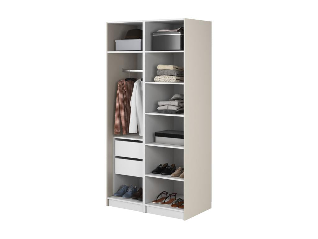 Armoire 2 portes avec tringle et tiroirs - 100 cm - gr¨¨ge - Vertchez