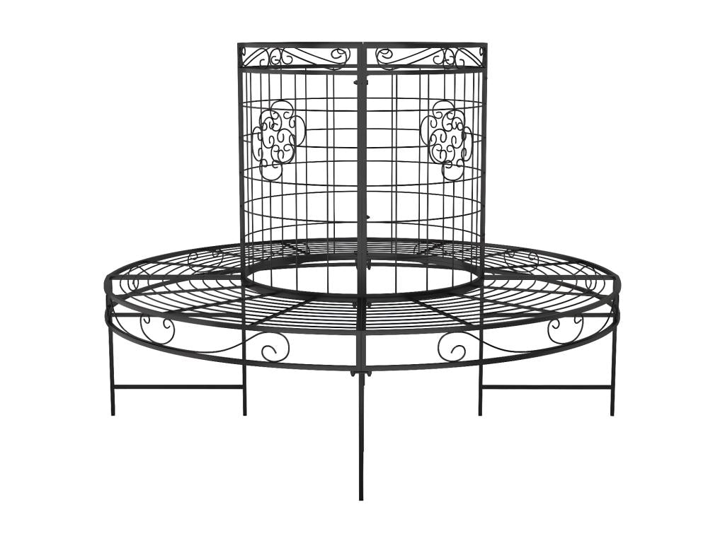 Banc circulaire tour d'arbre 137 cm Noir Acier
