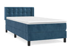 Lit ¨¤ sommier tapissier avec matelas Bleu fonc¨¦ 90x200 cm