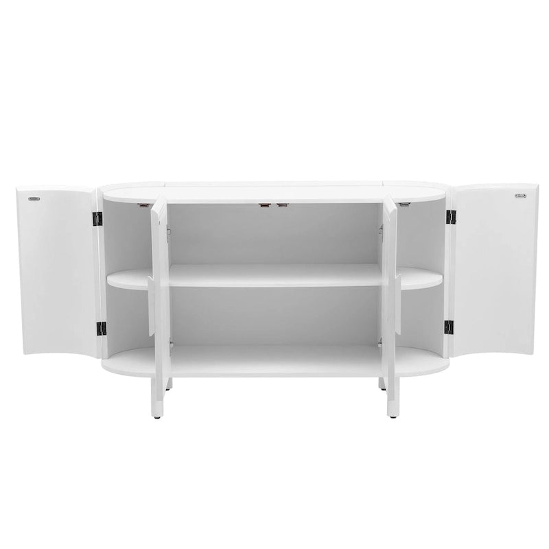 Buffet léger de luxe Merax au design incurvé avec étagères réglables
