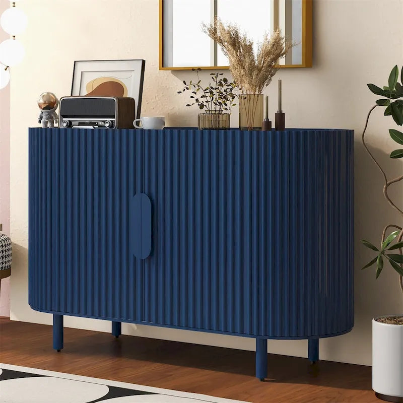 Buffet léger de luxe Merax au design incurvé avec étagères réglables