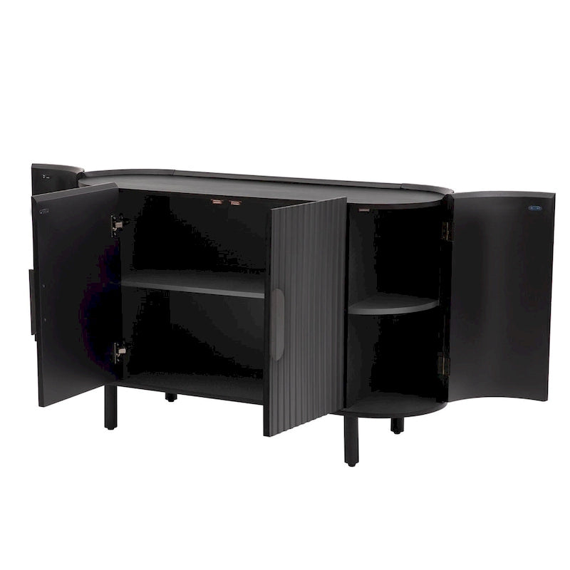 Buffet léger de luxe Merax au design incurvé avec étagères réglables