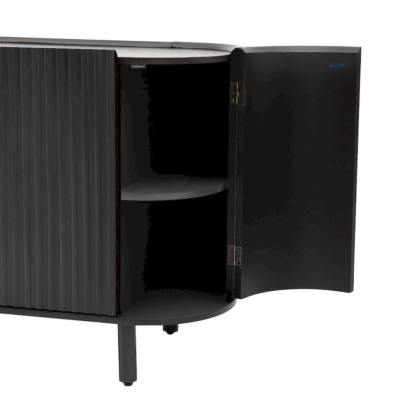 Buffet léger de luxe Merax au design incurvé avec étagères réglables