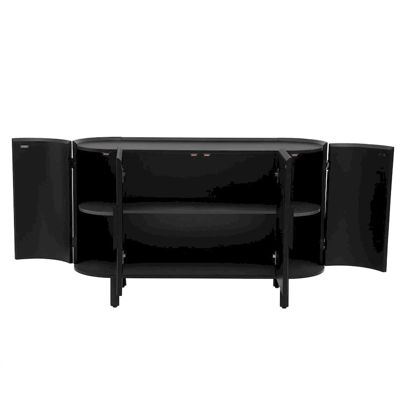 Buffet léger de luxe Merax au design incurvé avec étagères réglables
