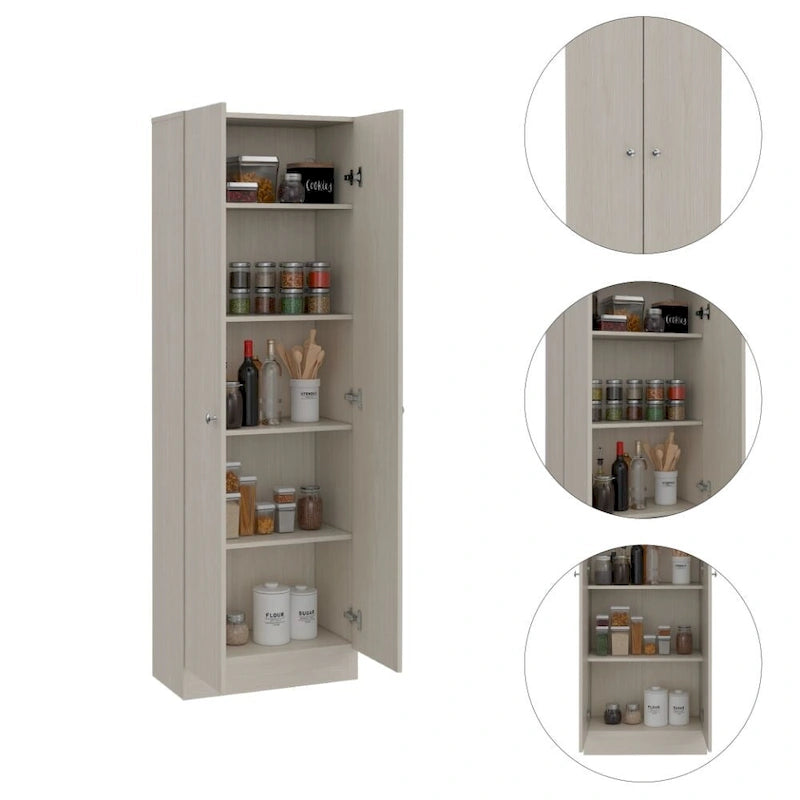 Armoire de rangement à double porte Virginia de FM Furniture, cinq étagères